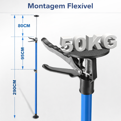 Barra de suporte telescópica em aço 115–290 cm