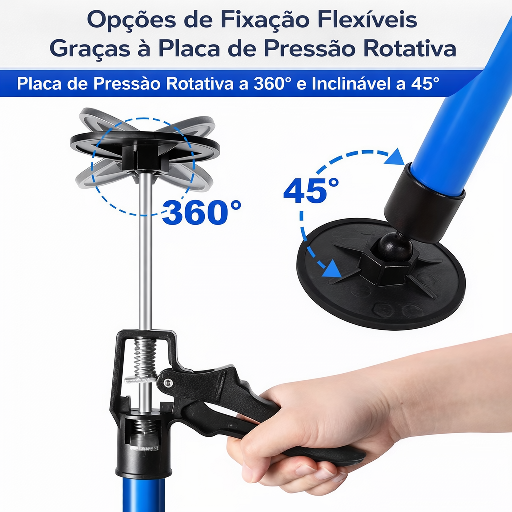 Barra de suporte telescópica em aço 115–290 cm