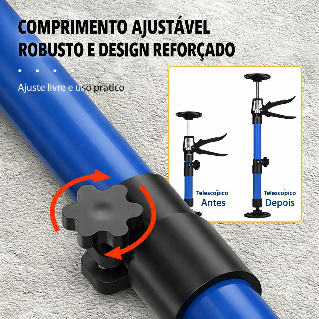 Barra de suporte telescópica em aço 115–290 cm