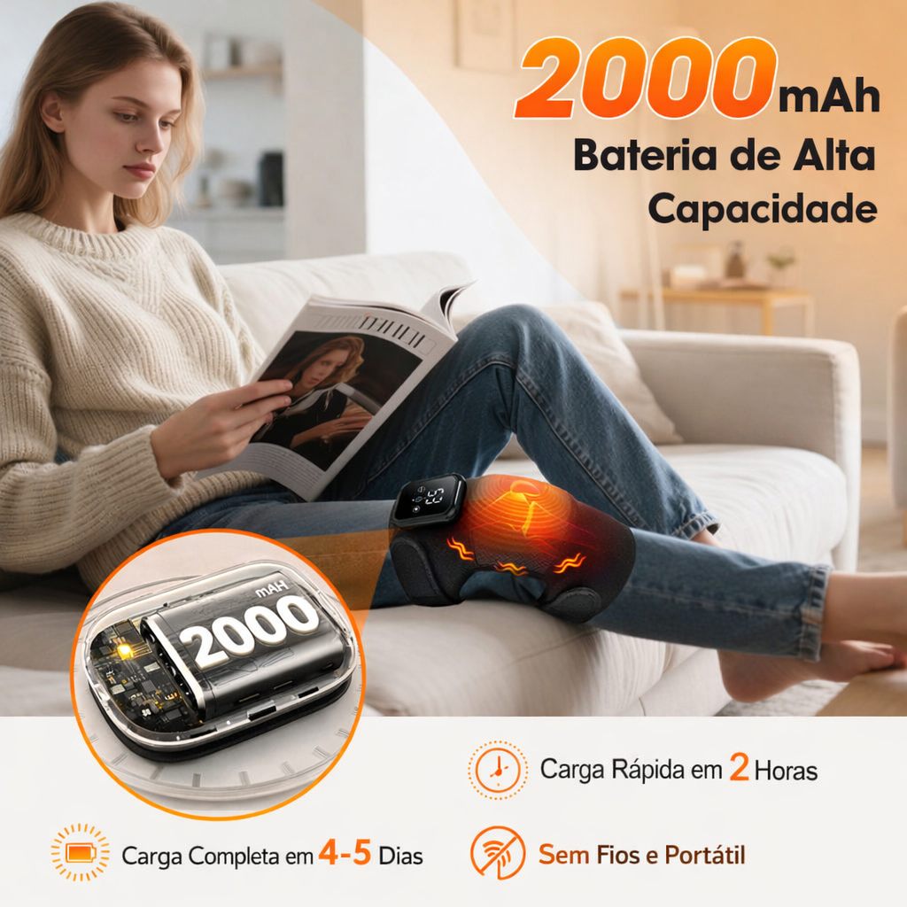 Joelheira elétrica vibratória e aquecida